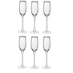 Foto van 4goodz petit salon champagne flutes 6 stuks inh. 21 cl met gouden rand