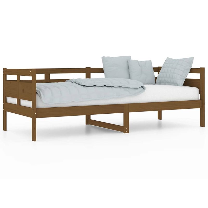 Foto van The living store houten slaapbank - logeerbed en bank - 203.5 x 86 x 66 cm - massief grenenhout