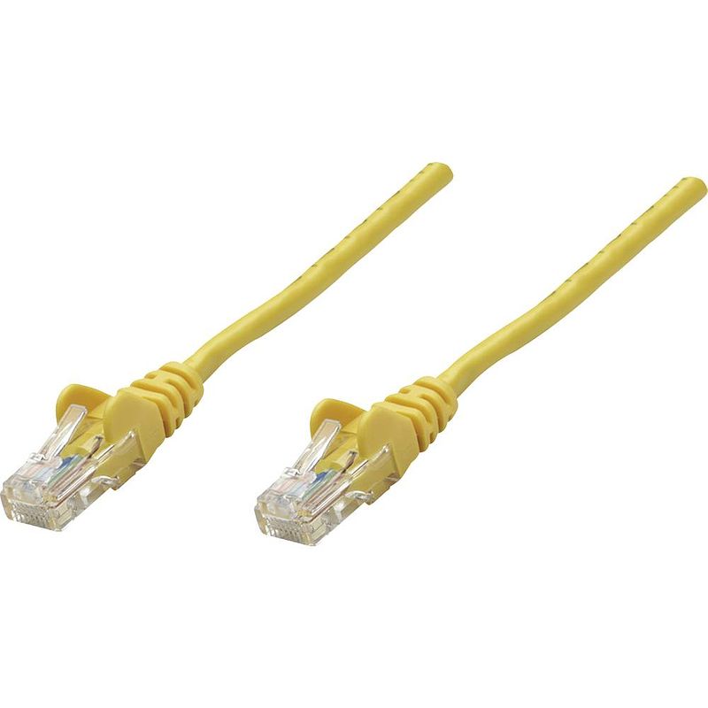 Foto van Intellinet 730440 rj45 netwerkkabel, patchkabel cat 6 u/utp 20.00 m geel 1 stuk(s)