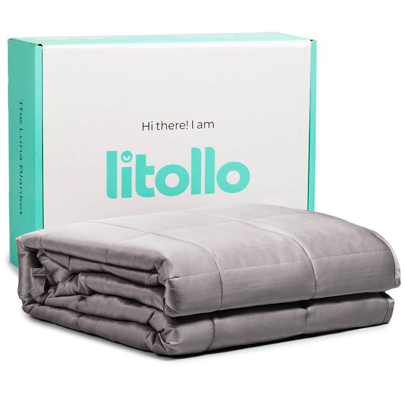 Foto van Litollo verzwaringsdeken 6 kg - weighted blanket - duurzaam bamboe materiaal - grijs - 150x200cm