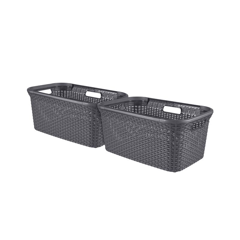 Foto van Curver style wasmand - 45l - 2 stuks - antraciet