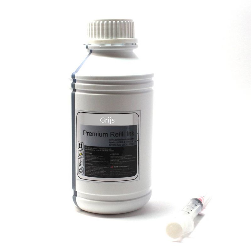 Foto van Inktmedia® - geschikt canon navul inkt grijs grey 1000ml