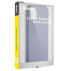 Foto van Accezz liquid silicone backcover met magsafe iphone 15 plus telefoonhoesje grijs