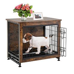 Foto van Maxxpet houten hondenbench - hondenhuisje voor binnen - hondenhok - kennel - 69x51x60cm