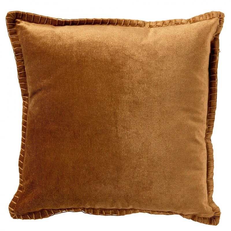 Foto van Casa di elturo velvet kussen gold brown - bruin/goud 45 x 45 cm (incl. vulling)