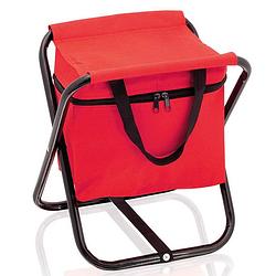 Foto van Opvouwbare stoel met koeltas rood 26 x 34 x 32 cm - koeltas