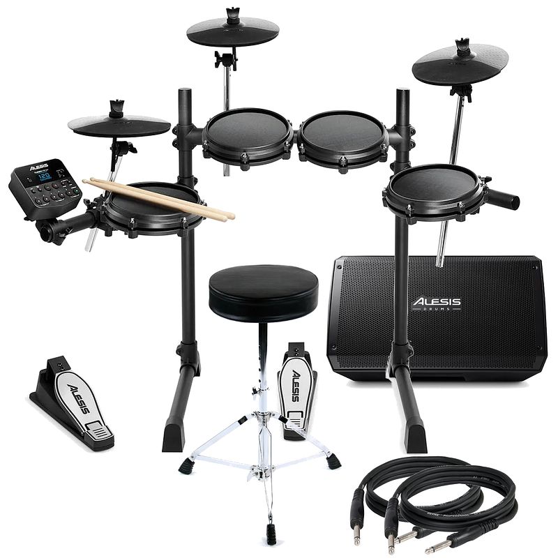 Foto van Alesis turbo mesh kit elektronisch drumstel incl. drumkruk en versterker