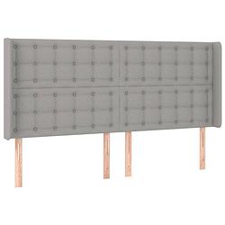 Foto van The living store hoofdeind classic - bedmeubelen - 163x16x118/128 cm - lichtgrijs stof