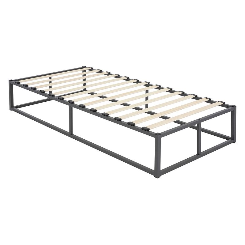 Foto van Ml-design metalen bed antraciet, 90x200 cm, gemaakt van gepoedercoat stalen frame