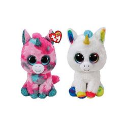 Foto van Ty - knuffel - beanie buddy - gumball unicorn & pixy unicorn