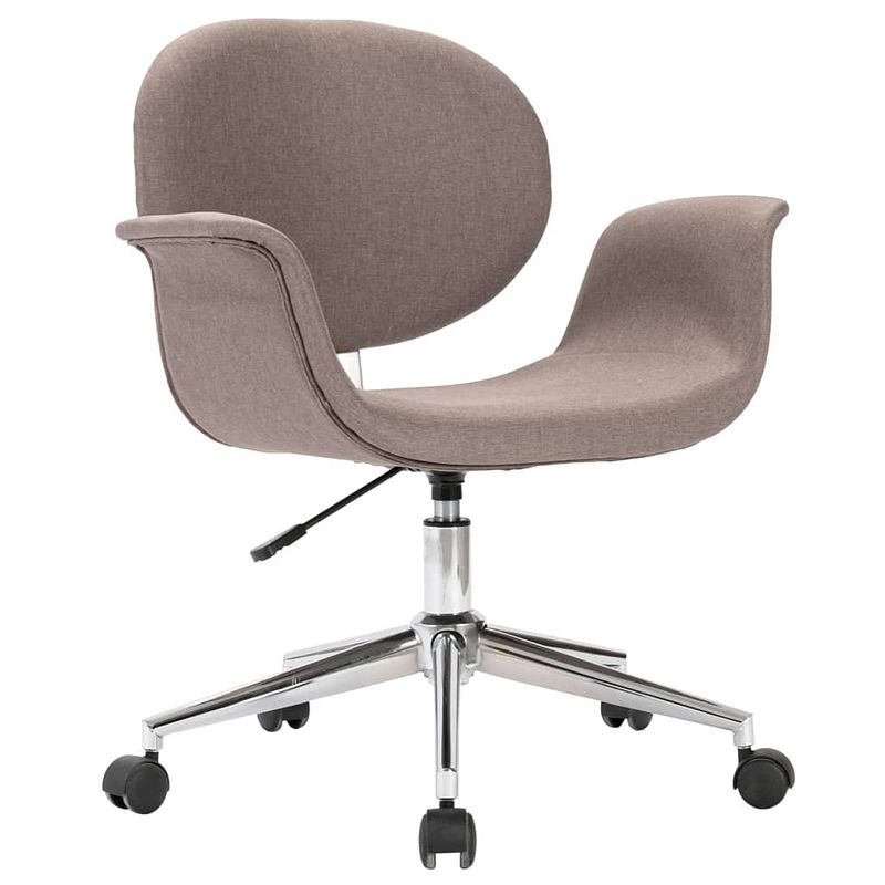 Foto van The living store draaibare eetkamerstoel - taupe - 67x62x(80-87.5)cm - ergonomisch - gasveersysteem