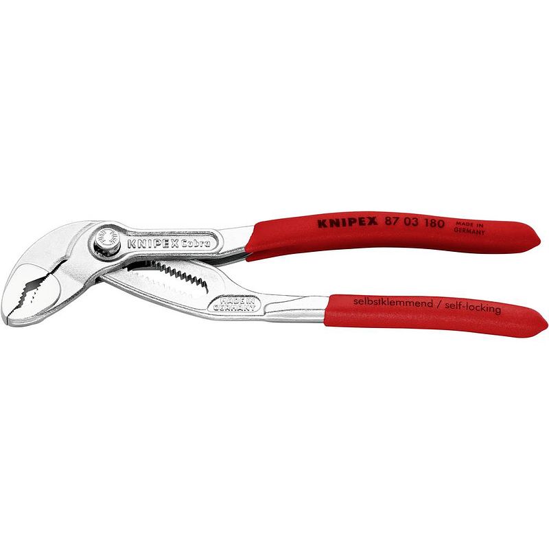 Foto van Knipex cobra 87 03 180 waterpomptang sleutelbreedte 36 mm 180 mm