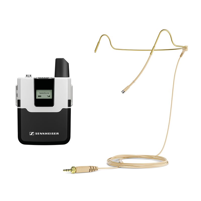 Foto van Sennheiser sl bodypack -hs 2 kit dw-3 bodypack met headset microfoon beige