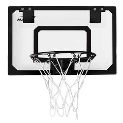 Foto van Basketbal hoepelset met 3 ballen 45,5x30,5 cm zwart nylon en kunststof