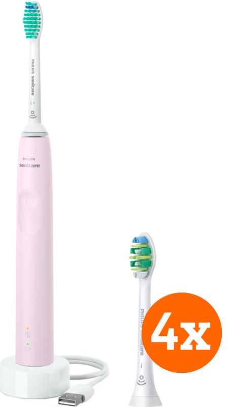 Foto van Philips sonicare 3100 series hx3671/11 + intercare opzetborstels (4 stuks)