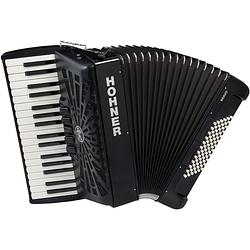 Foto van Hohner bravo iii 72 zwart, silent key accordeon