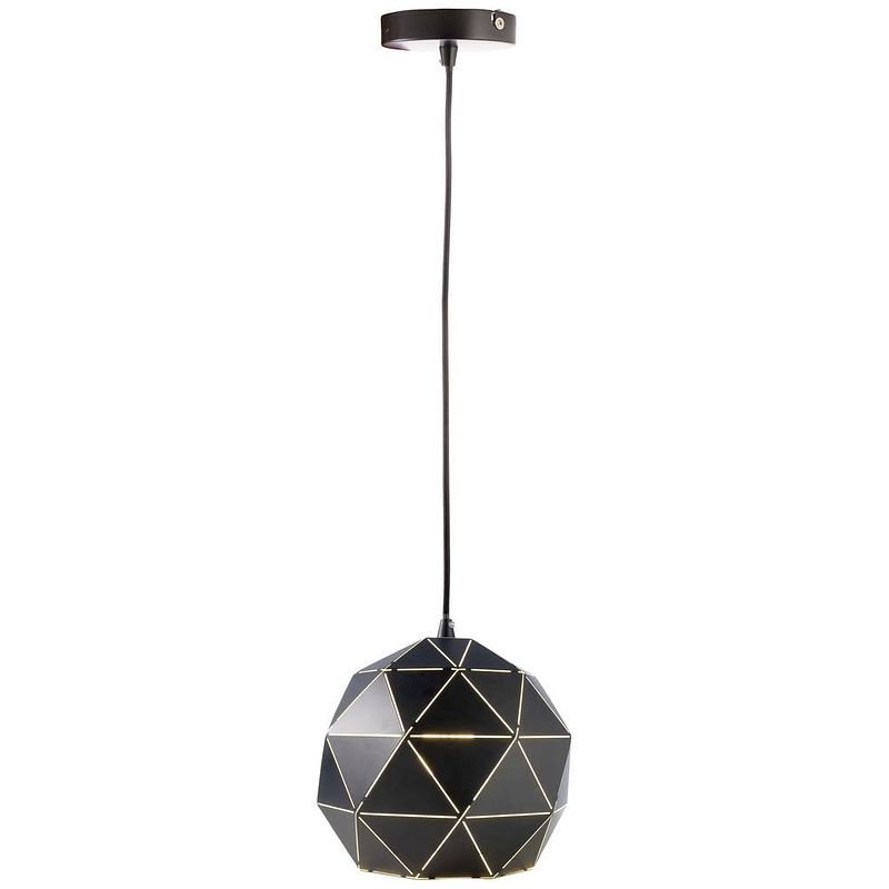 Foto van Deko light asterope rund 250 342132 hanglamp led, halogeen e27 40 w zwart