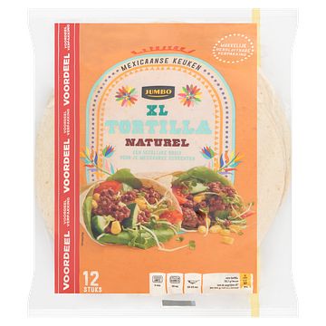 Foto van Jumbo tortilla naturel xl voordeelverpakking 12 stuks 740g