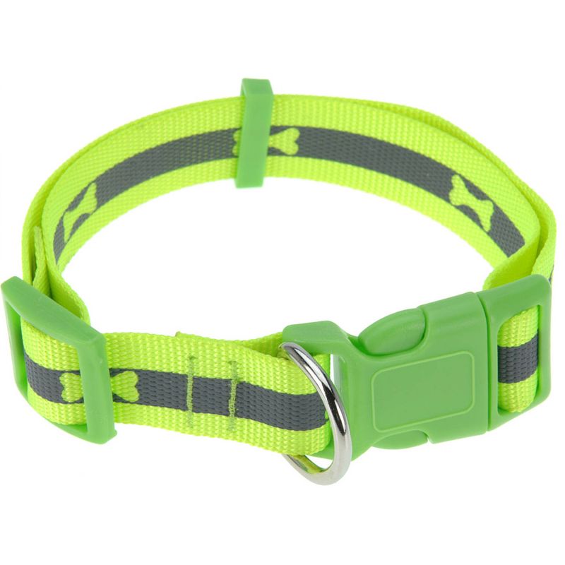 Foto van Pets collection halsband 35-60 cm nylon grijs/groen