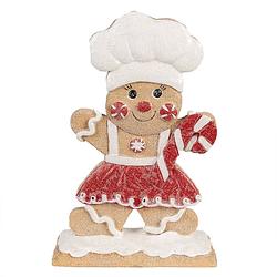 Foto van Clayre & eef kerstdecoratie beeld peperkoek pop 22 cm bruin polyresin bruin