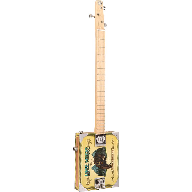 Foto van Lace cigar box guitar grizzly 3-string 3-snarige elektrische gitaar