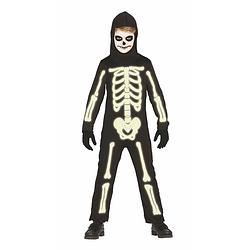 Foto van Halloween oplichtend skeletten kostuum voor jongens 7-9 jaar (122-134) - carnavalskostuums