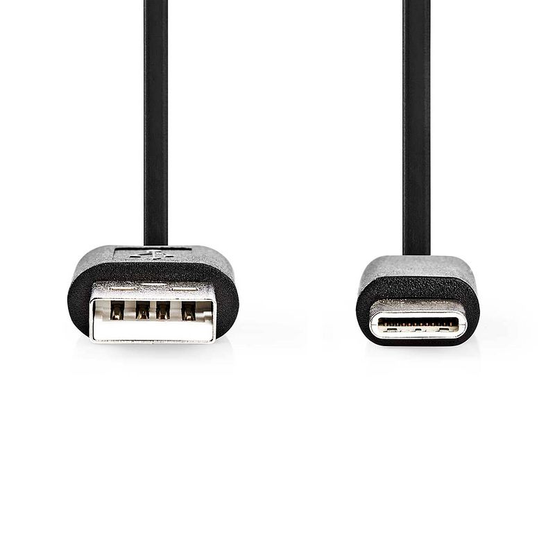 Foto van Nedis usb-kabel - zwart - 0.10 m