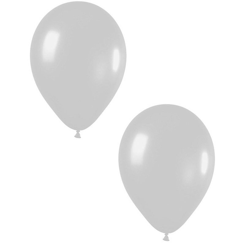 Foto van 30x zilveren metallic ballonnen 30 cm - ballonnen