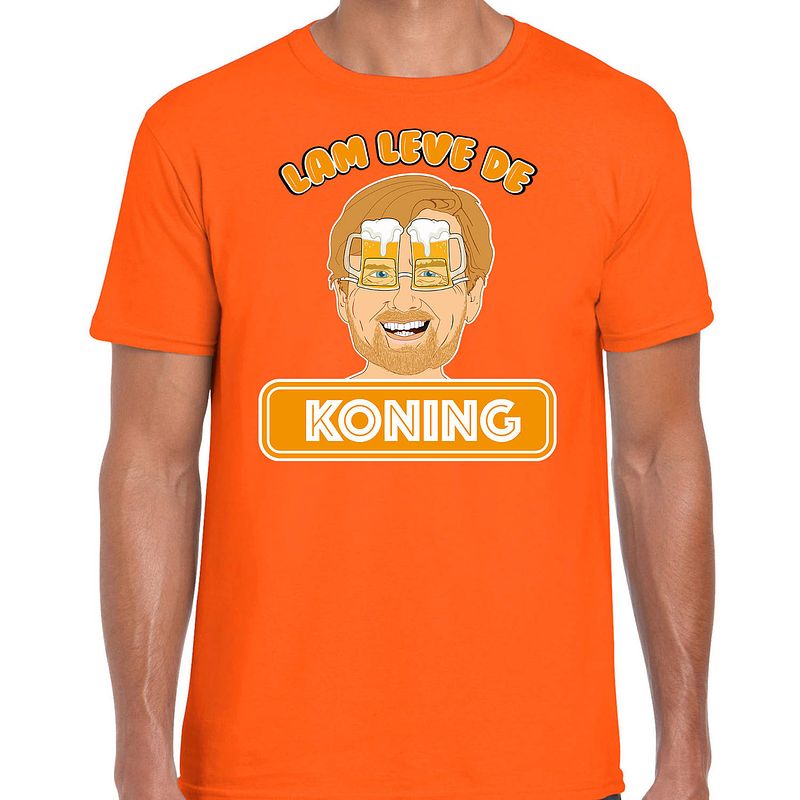 Foto van Oranje koningsdag t-shirt - lam leve de koning - willem - voor heren xl - feestshirts