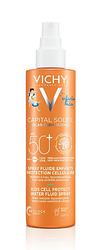 Foto van Vichy cell protect fluïde spray kids spf50+ - zonnebrand voor kinderen - voor lichaam en gezicht