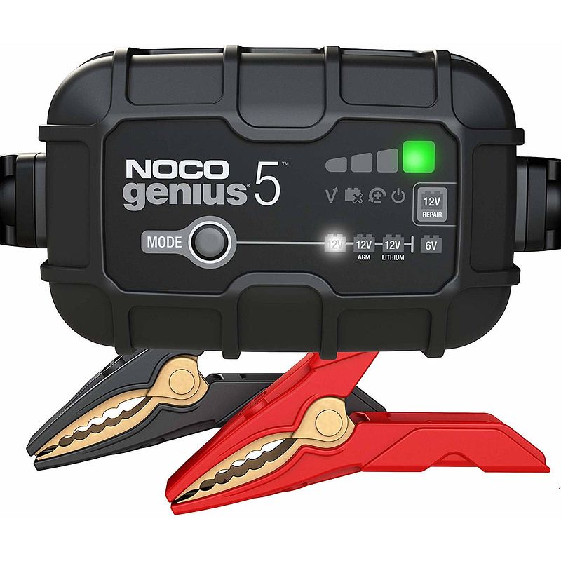 Foto van Noco genius acculader genius5 6/12v 5a 16 x 7 cm zwart