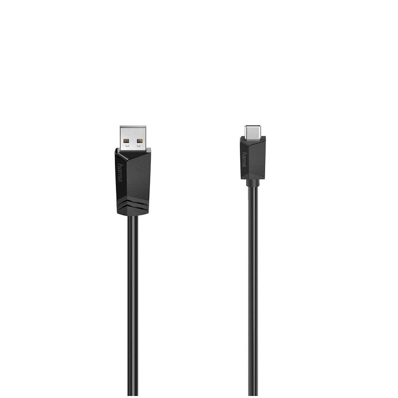 Foto van Hama usb kabel type-c naar usb 2.0 type-a 480mbit/s, 1,5m kabel zwart