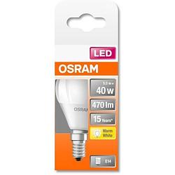 Foto van Osram sferische matte led-lamp met koellichaam - 4w equivalent 40w e14 - warm wit