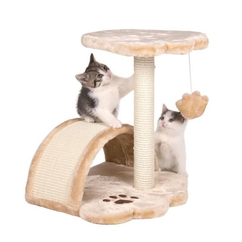 Foto van Trixie vitoria kattenboom hoogte 43 cm beige pluche en natuurlijke sisal