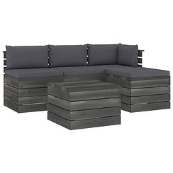 Foto van Vidaxl 5-delige loungeset met kussens pallet massief grenenhout