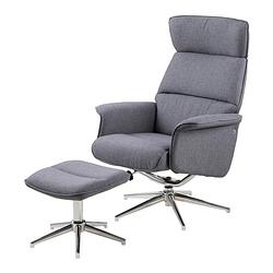 Foto van Vestbjerg - alura chair+footstool calmeo fab dark gr chrome