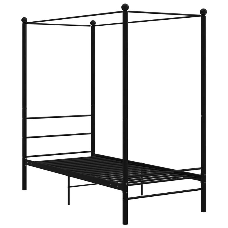 Foto van The living store bedframe - gepoedercoat metaal - 208 x 106 x 201 cm - zwart