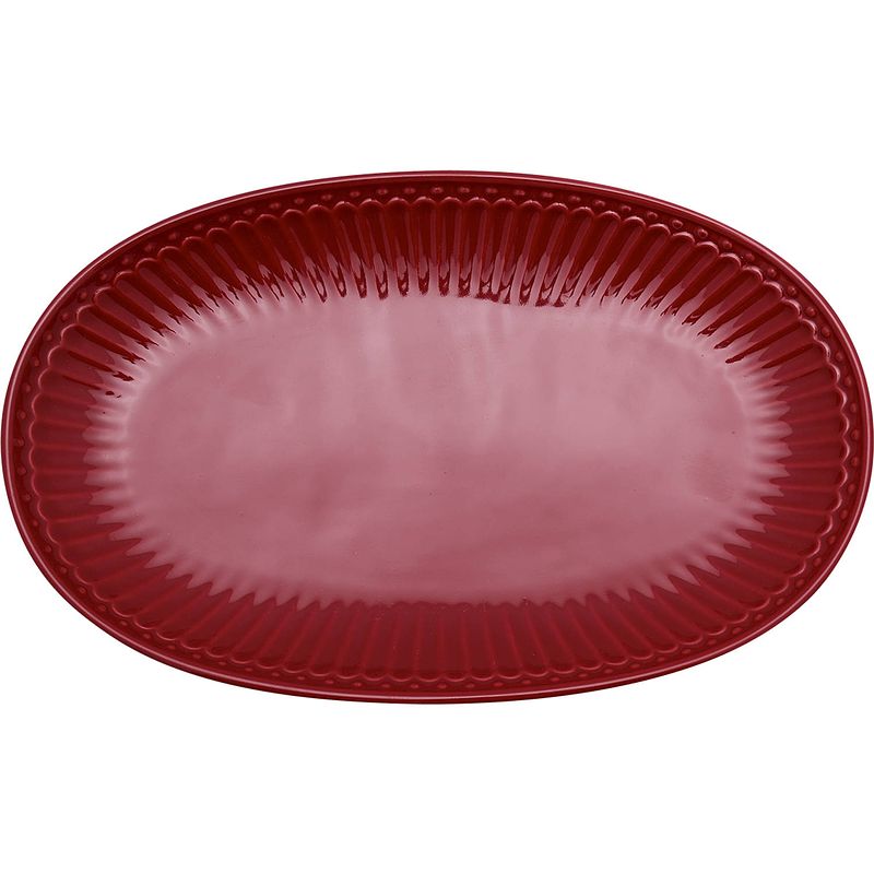 Foto van Greengate biscuit bord (serveerbord) alice claret red (23.5 x 14.5 cm)