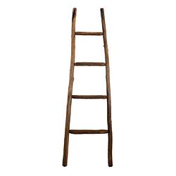 Foto van Clayre & eef handdoekhouder ladder 43*3*155 cm bruin hout handdoekladder decoratie ladder bruin handdoekladder