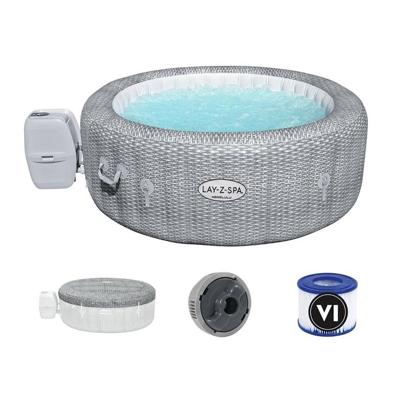 Foto van Bestway - jacuzzi - lay-z-spa - honolulu - opblaasbaar - bubbelbad - incl. toebehoren - ø196cm