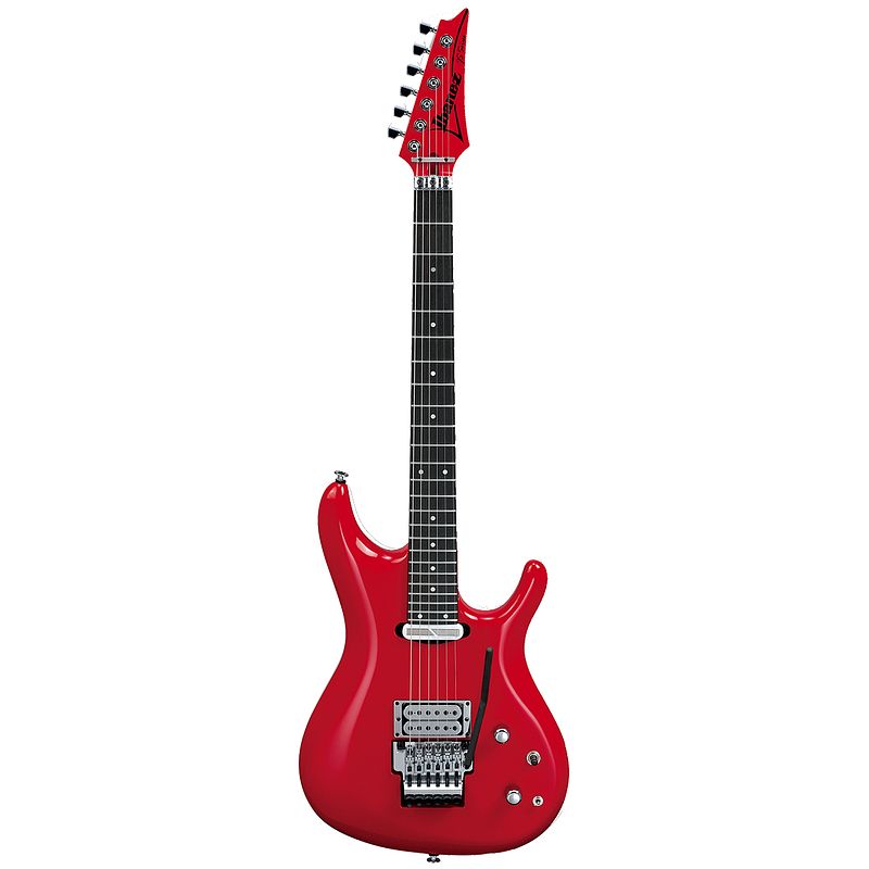 Foto van Ibanez joe satriani js2480-mcr muscle car red met koffer