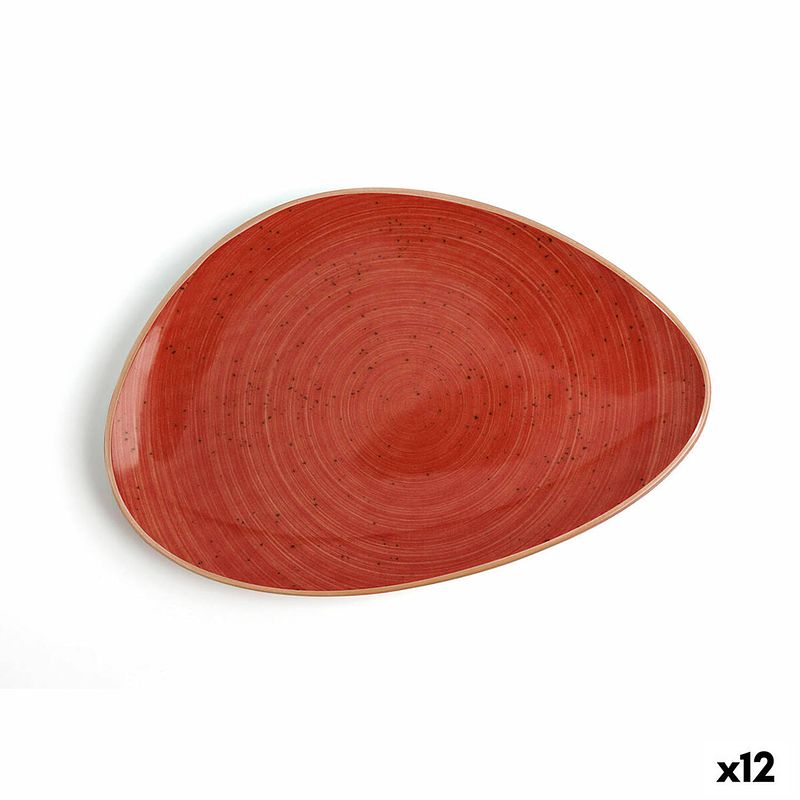 Foto van Platt tallrik ariane terra driehoekig keramisch rood (ø 21 cm) (12 stuks)