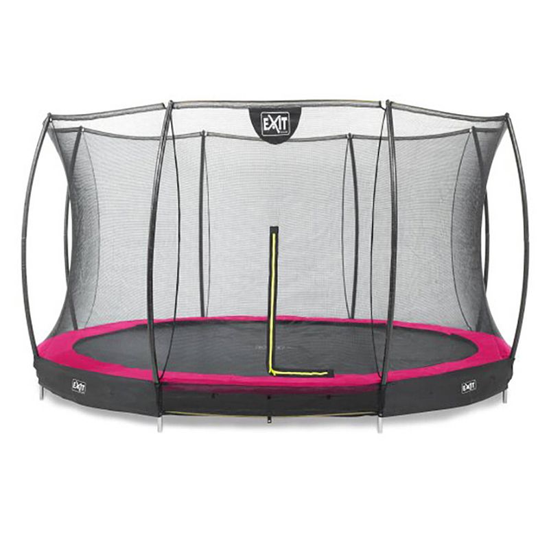 Foto van Exit silhouette verlaagde trampoline met veiligheidsnet rond - 183 cm - roze