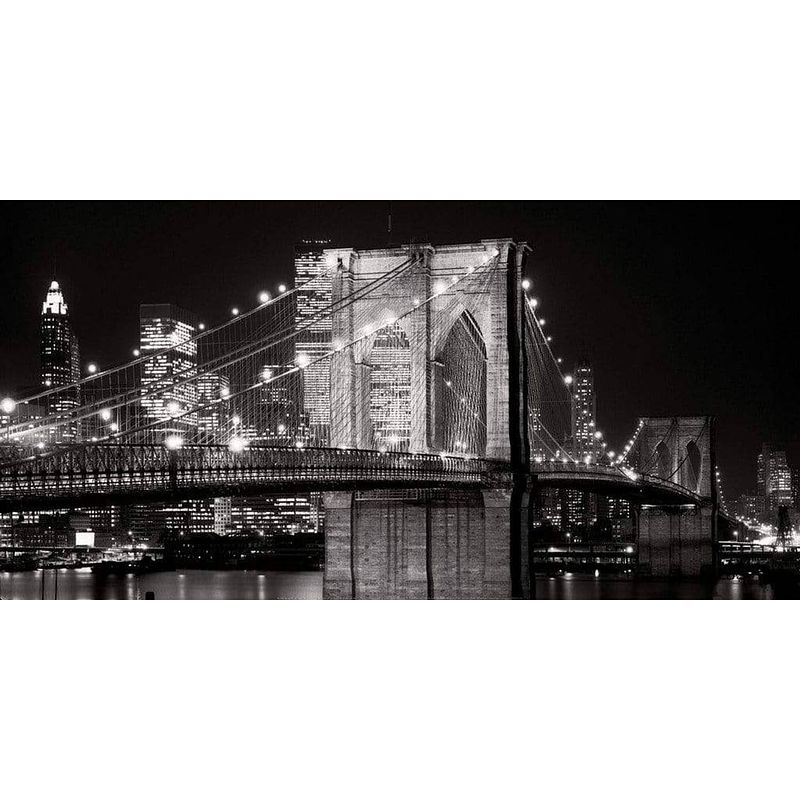 Foto van Jet love - brooklyn bridge at night, 1982 kunstdruk 91x45cm