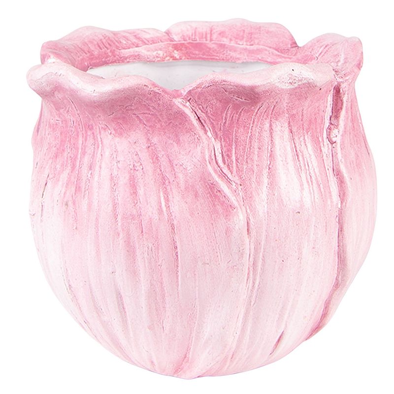 Foto van Clayre & eef bloempot binnen 12x12x10 cm roze keramiek plantenpot roze plantenpot