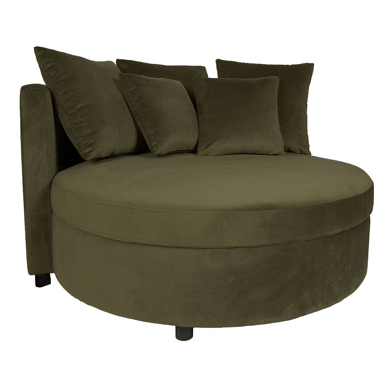 Foto van Ptmd fayen velvet green fauteuil half round kd