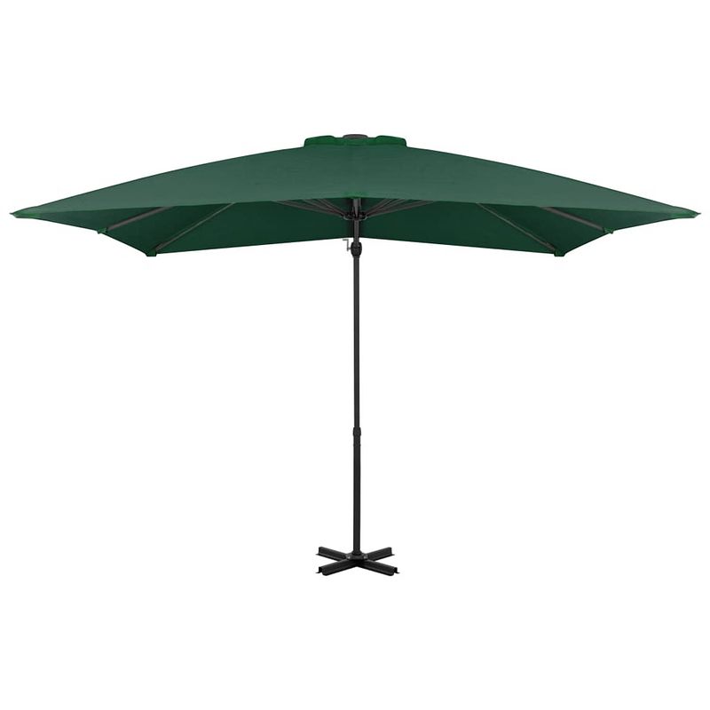 Foto van The living store hangende parasol groen 250 x 250 x 230 cm - uv-beschermend - aluminium