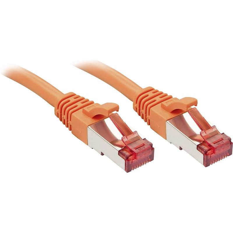 Foto van Lindy 47814 rj45 netwerkkabel, patchkabel cat 6 s/ftp 15.00 m oranje snagless 1 stuk(s)