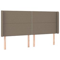 Foto van Vidaxl hoofdbord met randen 203x16x118/128 cm stof taupe