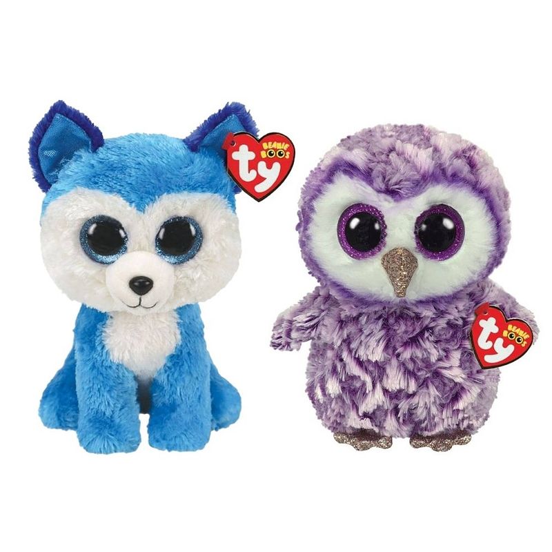 Foto van Ty - knuffel - beanie buddy - prince husky & moonlight owl